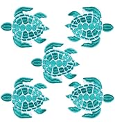 CustomyLife 5PCS Sea Turtle Iron On Patches, Cute Green Turtle Embroidered Appliques Summer Beach...