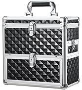 Frenessa Nail Polish Makeup Train Case with Drawer and Dividers Manicure Organizer Accessory Stor...