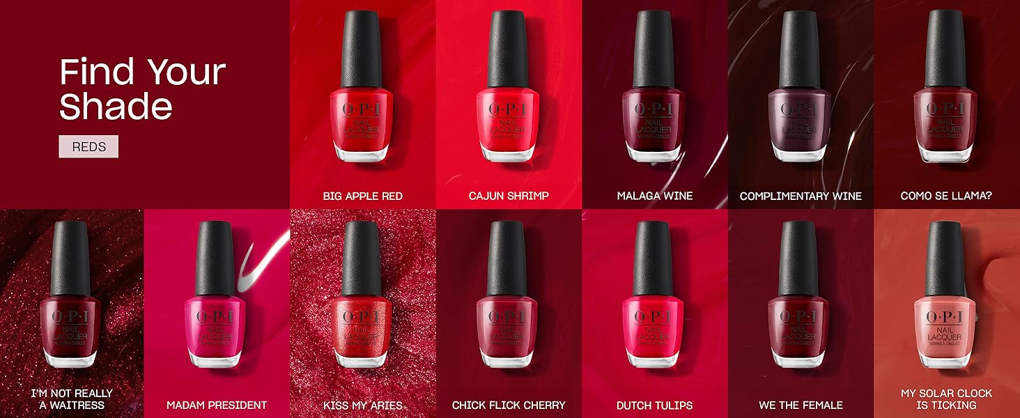 OPI Nail Lacquer Nail Polish | Opaque Light Red Crème Chip Resistant Nail Polish