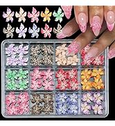 VOTACOS 3D Nail Charms for Nail Art 96pcs 10 Color Nail Rhinestone Design DIY Adjustable Chic Acr...
