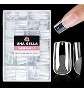 UNA GELLA Medium Square Gel Nail Tips Half Matte 312pcs Medium Square Gel Nails x Full Cover Fals...