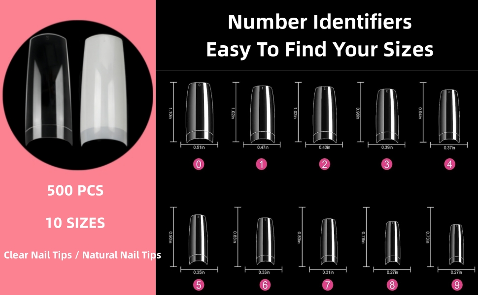 clear nail tips for acrylic nails