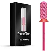 MelodySusie Safety Nail Drill Bits, 3/32'' Smooth Round Top Small Barrel Carbide Bits, Fast Remov...