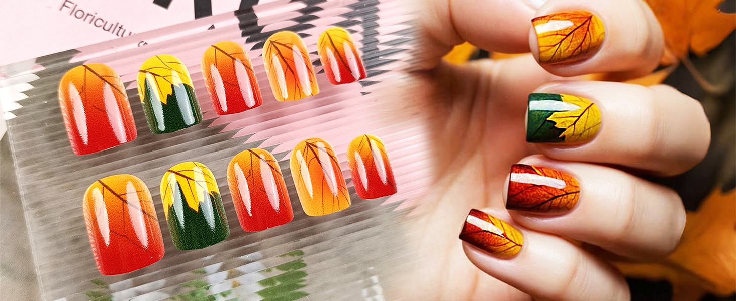 Maple Leaf Press on Nails