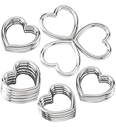 CustomyLife 20pcs Heart Shape Craft Ring Buckles, Hollow Metal Linking Rings for DIY Gothic Punk ...