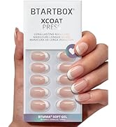 BTArtbox Press On Nails Short - Lamp-Curable Oval White French Tips Press On Nails with Glue for ...