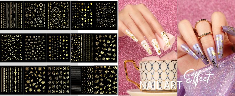 15 Styles of Gold Nail Stickers