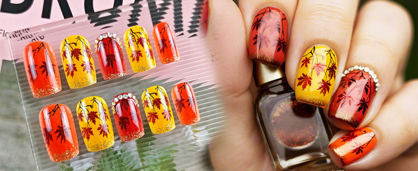 Maple Leaf Press on Nails
