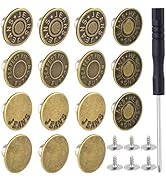 CustomyLife 15 Sets 17mm Jeans Button Replacements with Screwdriver, Detachable Buttons for Loose...