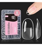 Beetles Gel Nail Tips Short Oval Fake Nails 288Pcs Pre-Shaped Half Matte Press on Nail Tips Full ...