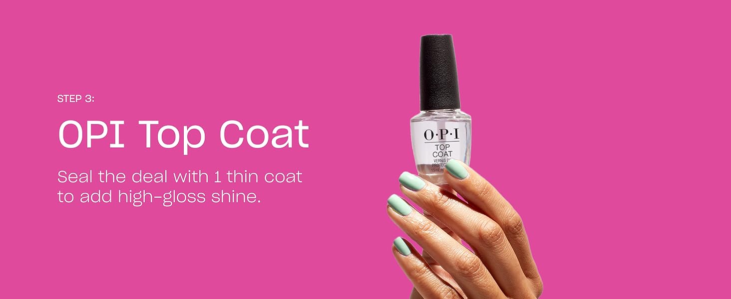 OPI Nail Lacquer Polish Top Coat Seal Manicure 1 Thin Coat High Gloss Shine
