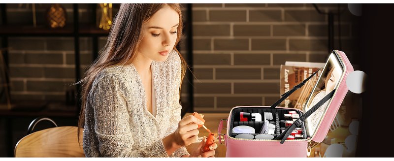 makeup box with mirror