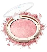 Baked Blush, Lighting Glow Marbleized Blush Powder Palette, Cruelty-Free Powder Blusher, Eyeshado...