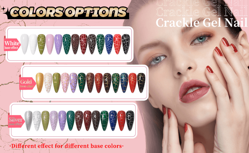 3d la blooming white pinturas uñas spider colors Crackle gel nail art supplies glue polish black