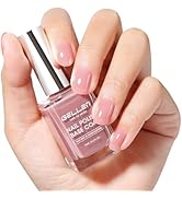 Gellen 4-In-1 Illuminating Nail Concealer Base Coat Polish, Nude Pink Nail Strengthener Ridge Fil...