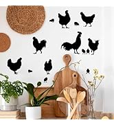 SUPERDANT Chicken Wall Decor Poultry Silhouette Wall Sticker Rooster and Hen Cockerel Decal Anima...