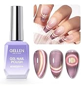 Gellen Cat Eye Gel Nail Polish, 18ml Pink 9D Cat Eye Gel Polish with Magnet Stick, Holographic Gl...