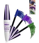 5D Colored Mascara for Eyelashes-3 Colors Blue Purple Green Longlasting Waterproof Mascara Volume...