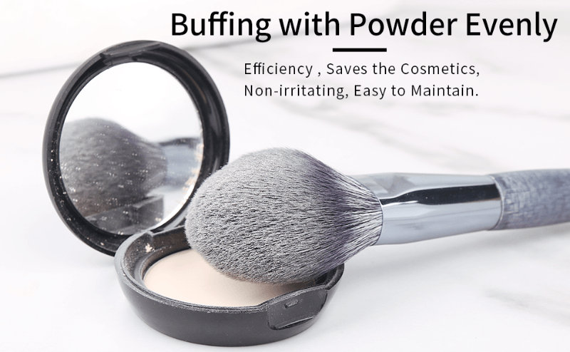 Natural Hair Makeup Brushes Set with Bag