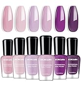 Morovan Nail Polish Set Fingernail: Lilac Light Purple Quick Dry Nail Polish Kit 0.25oz Lavender ...