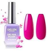 Gellen Gel Nail Polish 18ml Hot Pink Gel Polish Bright Pink Gel Nail Polish Soak Off UV LED Nail ...