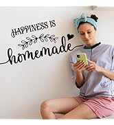 SUPERDANT Happiness is Homemade Wall Stickers PVC Waterproof Wall Decals Black Text Self-Adhesive...