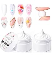 Makartt 3D Gel Nail Art: 4-in-1 Solid Builder Nail Gel White Non-sticky Hands for Extension, 15ML...