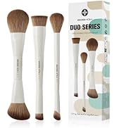 EIGSHOW Makeup Brush Set, 3Pcs Double Ended Face Makeup Brushes for Foundation Powder Contour Hig...