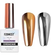 FZANEST Chrome Base Coat Gel Base Top Coat for Chrome Nail Powder 15ml No Wipe Clear Gel Nail Pol...
