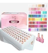 FZANEST 130Pcs 15ml Gel Nail Polish Set With Rubber Base Top Matte Coat 120 Colors Pink Nude Red ...