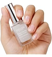 Gellen Sheer Base Coat for Regular Nail Polish with Organic Calcium, Quick Air Dry Light Milky Wh...