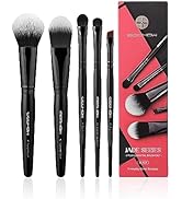 EIGSHOW 5Pcs Everyday Makeup Brush Set for Foundation Powder Eyeshadow Eyeliner, Vegan & Cruelty-...