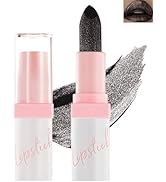 Black Glitter Matte Lipstick,Long Lasting Waterproof Shimmer Lip Gloss,Goth Diamond Metallic Spar...