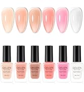 Gellen Nail Polish Set, Quick Air Dry Regular Nail Polish Trendy 6 Colors White Nude Pink Nail Po...