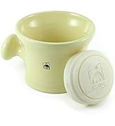 G.B.S Heavy Duty Ceramic Shaving Bowl/Mug Strong Pommel Handle -3 Oz All Natural Soap Included, A...