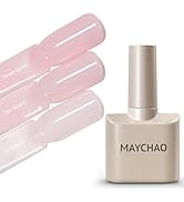 MAYCHAO 15ML Milky Pink Gel Nail Polish 1Pc Transparent Pink Gel Polish Soak Off UV LED Transluce...