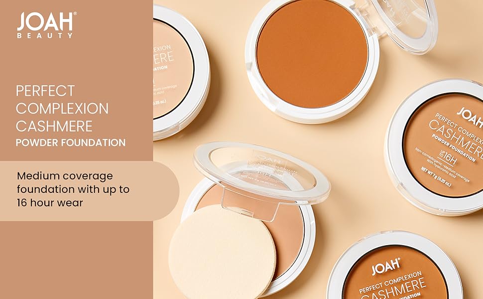 JOAH perfect complexion powder foundation full coverage pressed powder medium coverage