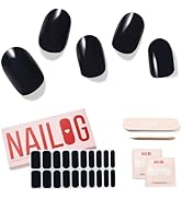NAILOG Semi Cured Nail Strips (20 Extra Long Gel Nail Strips) │ Glossy & Long Lasting Nail Polish...