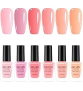 Gellen Nail Polish Set, Quick Air Dry Nail Polish Nude 6 Colors Trendy Regular Nail Polish Kit fo...