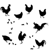 SUPERDANT Rooster Wall Decals Chicken Art Decals Rooster and Hen with Chicks Wall Stickers Decora...