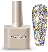 MAYCHAO 15ML Stellar Glitter Gel Nail Polish 1Pc Stella Glitter Gel Polish Soak Off UV LED Nail P...