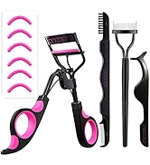 Eyelash Curler Kit, Docolor 4 in 1 Lash Curler Kit, Eyelash Comb Eyelash Extension Tweezers Eyebr...