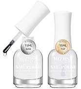 MIZHSE Base and Top Coat Nail Polish Quick Dry, 15ml/0.5oz Basic Nail Polish Non Gel, Air Dry Fas...