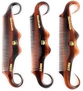 G.B.S Handmade Cellulose Acetate Grooming Men’s Mustache Comb - Handle Bar Style - No Cling No Sn...