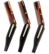 G.B.S 3 pk FCT - Folding Comb Men or Women Hair & Beard Tortoise Comb - Anti-Static No Snag All P...