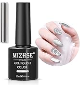 MIZHSE Universal Silver Cat Eye Gel Nail Polish, Magnetic Gel Polish Shiny Glitter Nail Gel with ...