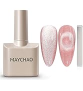 MAYCHAO 15ML Cat Eye Gel Nail Polish 1Pc Jelly Pink Gel Polish with Magnet Soak off Holographic M...