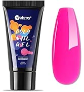 Mobray Poly nail Gel, 60g Bright Hot Pink Poly Extension Nail Gel Colors for Thickening Nail Beau...