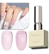 Mobray Gel Nail Polish, Baby Pink Sheer Gel Polish 15ml UV Pale Pink French Base Color Nail Polis...