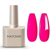 MAYCHAO 15ML Hot Pink Gel Nail Polish 1Pc Bright Pink Gel Polish Soak Off UV LED Nail Gel Polish ...